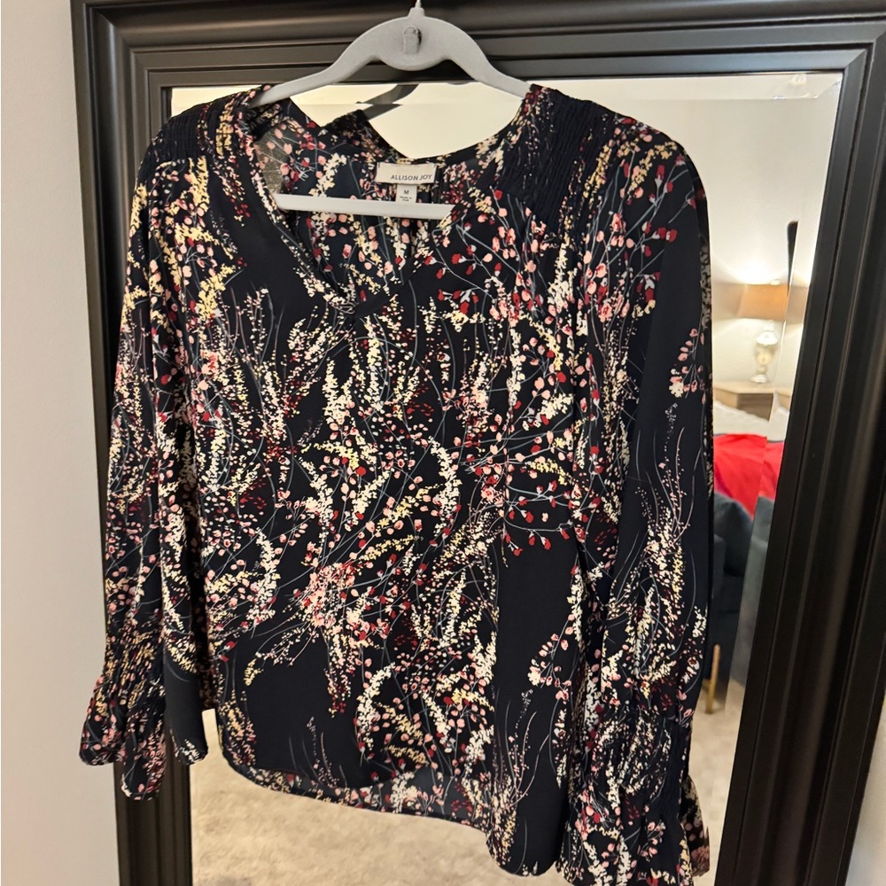 Allison Joy Black Floral Blouse